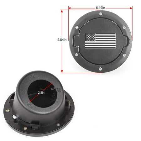 YorkingDirect Gas Tank Cap Cover Fuel Filler Cover Door Aluminum for 2007-2016 Jeep Wrangler JK 2-Door 4-Door